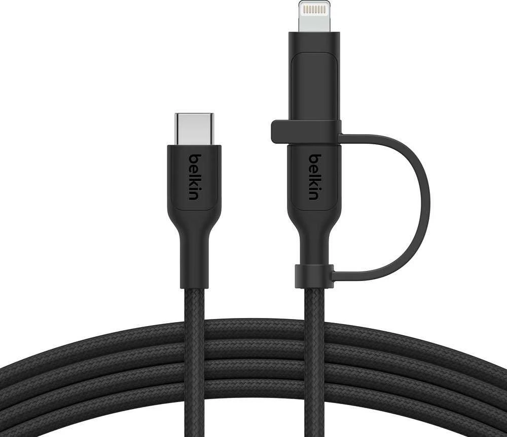 Belkin BOOST CHARGE 2-in-1 įkroviklis su USB-C/Lig. 1,5 m sw.CAC003hq1.5MBK