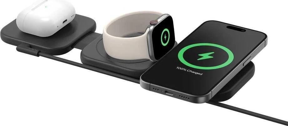 Belkin 3-in-1 belaidis įkroviklis su įkrautais įrenginiais