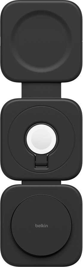 Belkin BOOST CHARGE PRO QI2 3-IN-1/MAGN kelioninis įkroviklis 15W, juodas