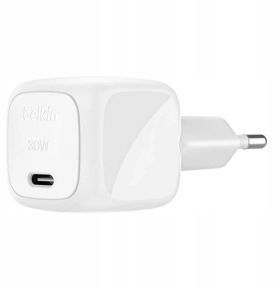 Belkin USB-C PD 30W, mažas, baltas + „Lightning“ laidas