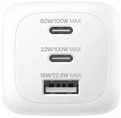 Belkin BOOST Charge 100W USB-C įkroviklis 2xUSB-C/1xA WCH016hqWH