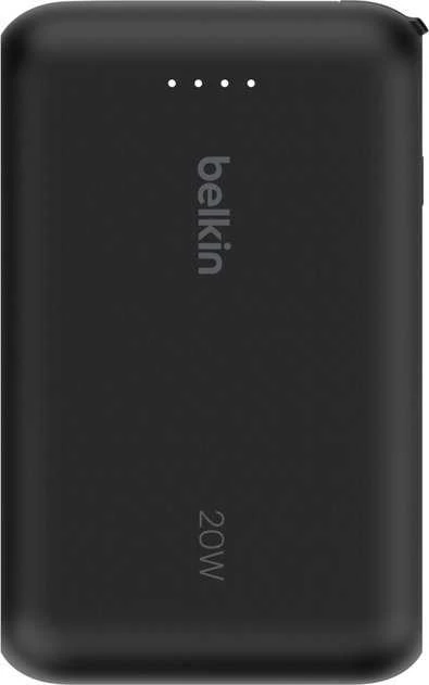Belkin 10 000 mAh 20W įmontuotas kabelis USB-C juoda