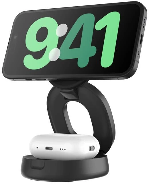 Belkin reguliuojamas „Boost Charge“ įkroviklis, 2 viename, „Channel Qi2“ akumuliatorius, WIZ035kqBK