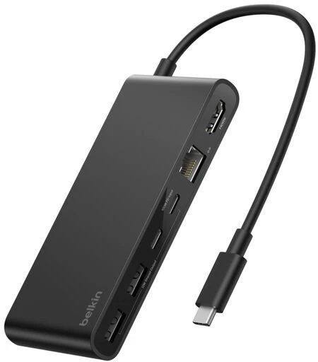 HUB USB Belkin Belkin CONNECT USB-C 8-in-1 Hub Dual USB-C Ports schw.INC024hqBK
