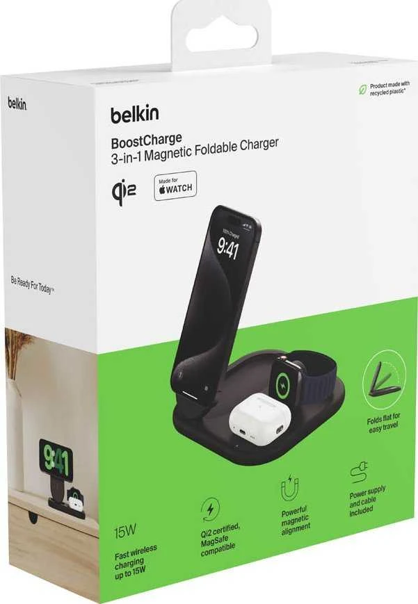 Belkin BoostCharge Headphones, Išmanusis telefonas, Išmanusis laikrodis Juodas USB Wireless charging Fast charging Indoor