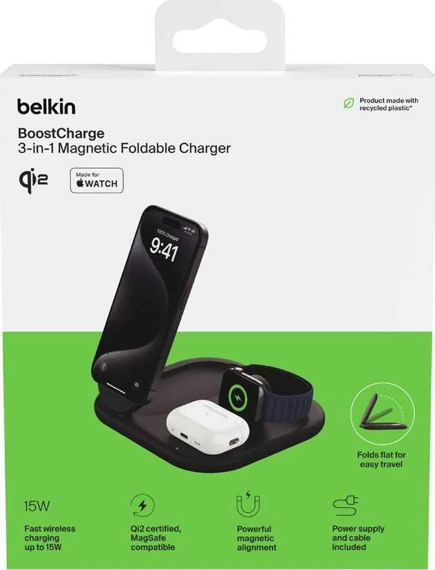 Belkin BoostCharge Headphones, Išmanusis telefonas, Išmanusis laikrodis Juodas USB Wireless charging Fast charging Indoor