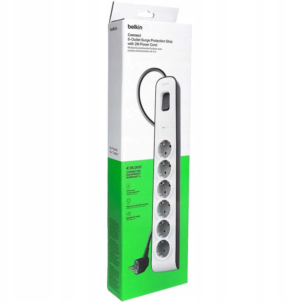 Belkin 650J, 6 Schuko lizdai, 2m