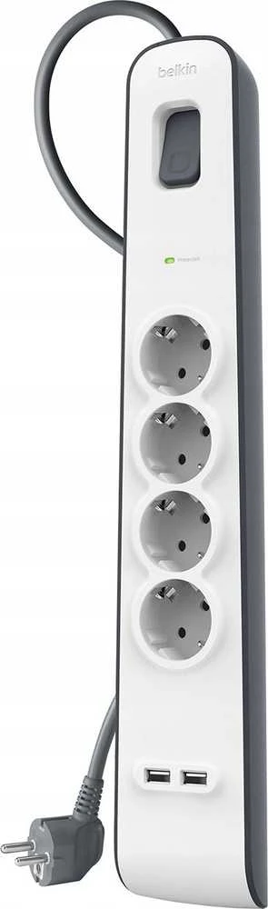 Belkin 525J, 4 Schuko lizdai, 2x USB-A, 2m