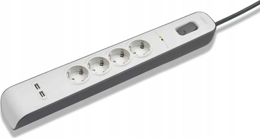 Belkin 525J, 4 Schuko lizdai, 2x USB-A, 2m