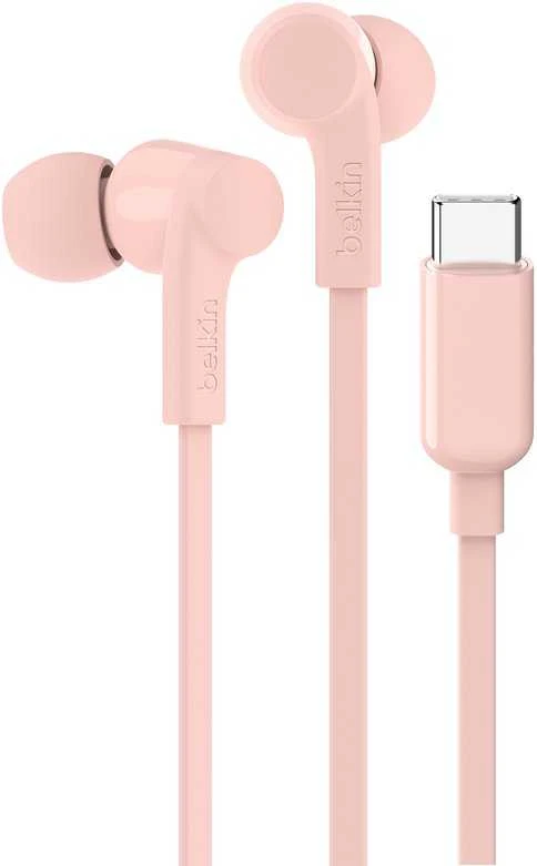 Belkin SoundForm Ausinės su laidu į ausis įkišamos Music/Everyday USB Type-C Rožinė
