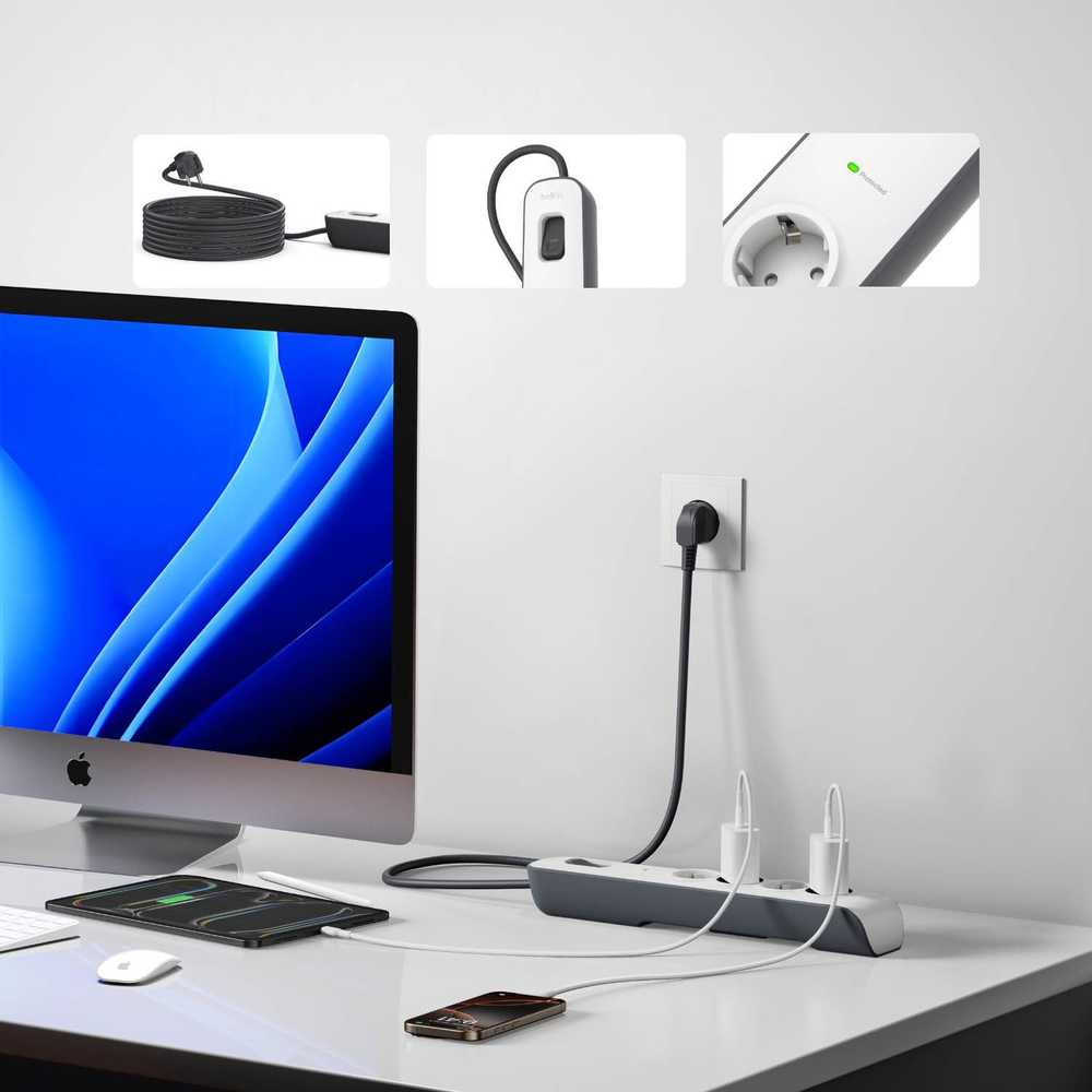 Belkin 525J, 4 Schuko lizdai, 2m