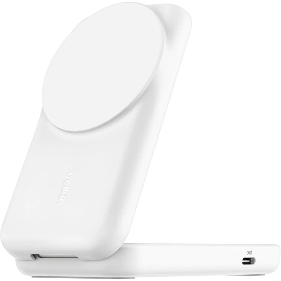Belkin „UltraCharge“ 25 W Qi2 magn. 2 viename „Lad.klappb.ws. WIZ038kqWH“