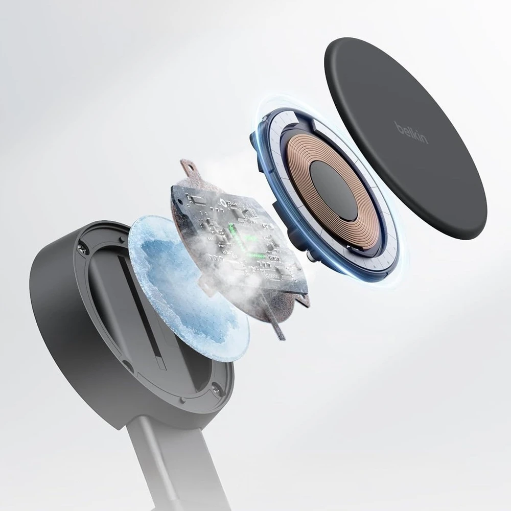 Įkroviklis Belkin UltraCharge Pro Qi2 25W magnetyczna 2w1 Grafitowa (WIZ043KQCH)