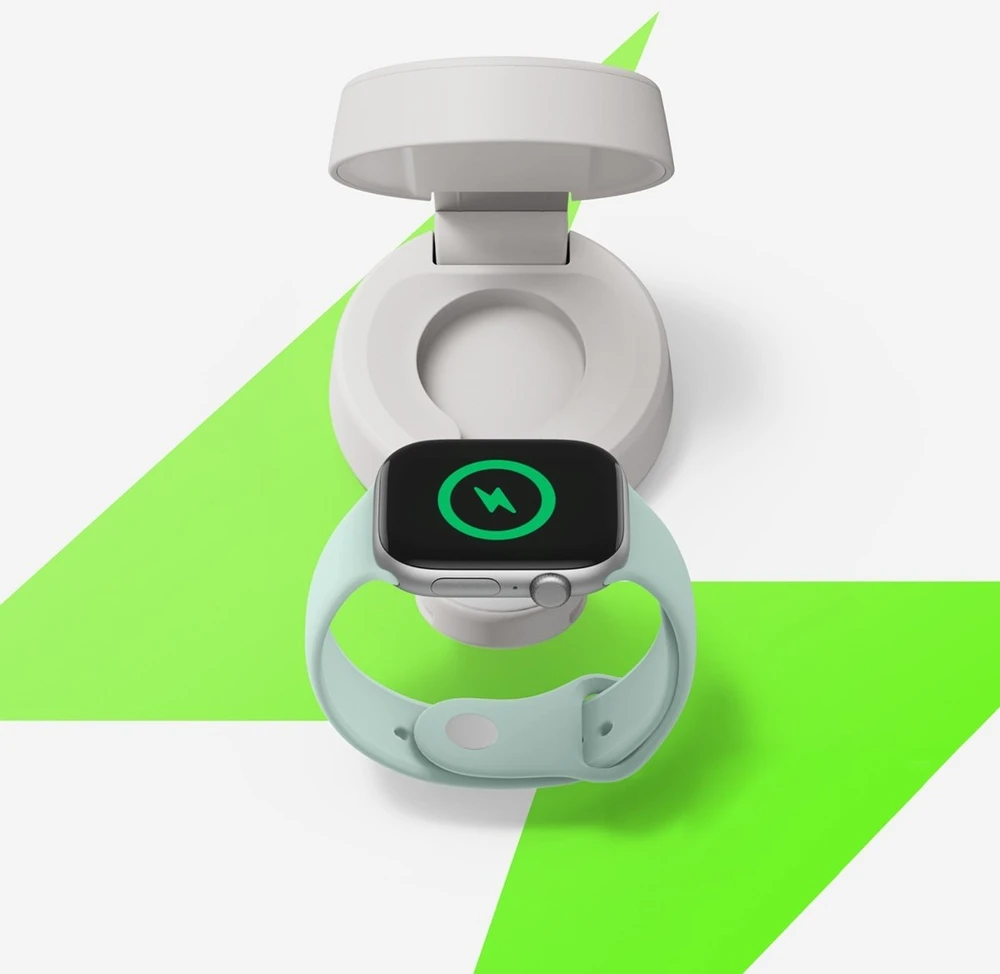 Belkin UltraCharge Pro magnetinis 2-in-1 Qi2 25W, smėlio spalvos