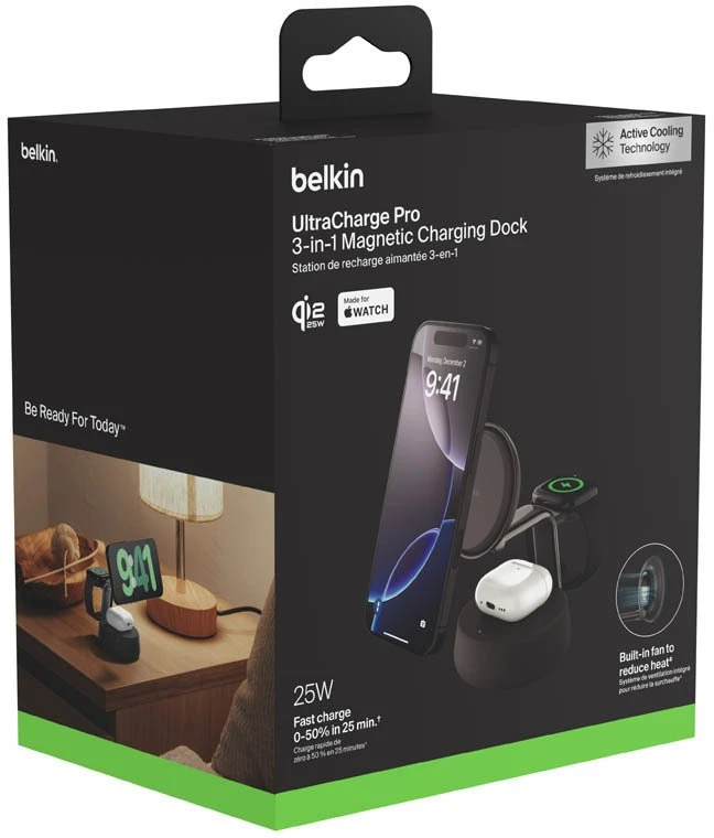 Belkin UltraCharge Pro 25W Qi2 mag.3-in-1 Ladest.sw. WIZ040kqCH