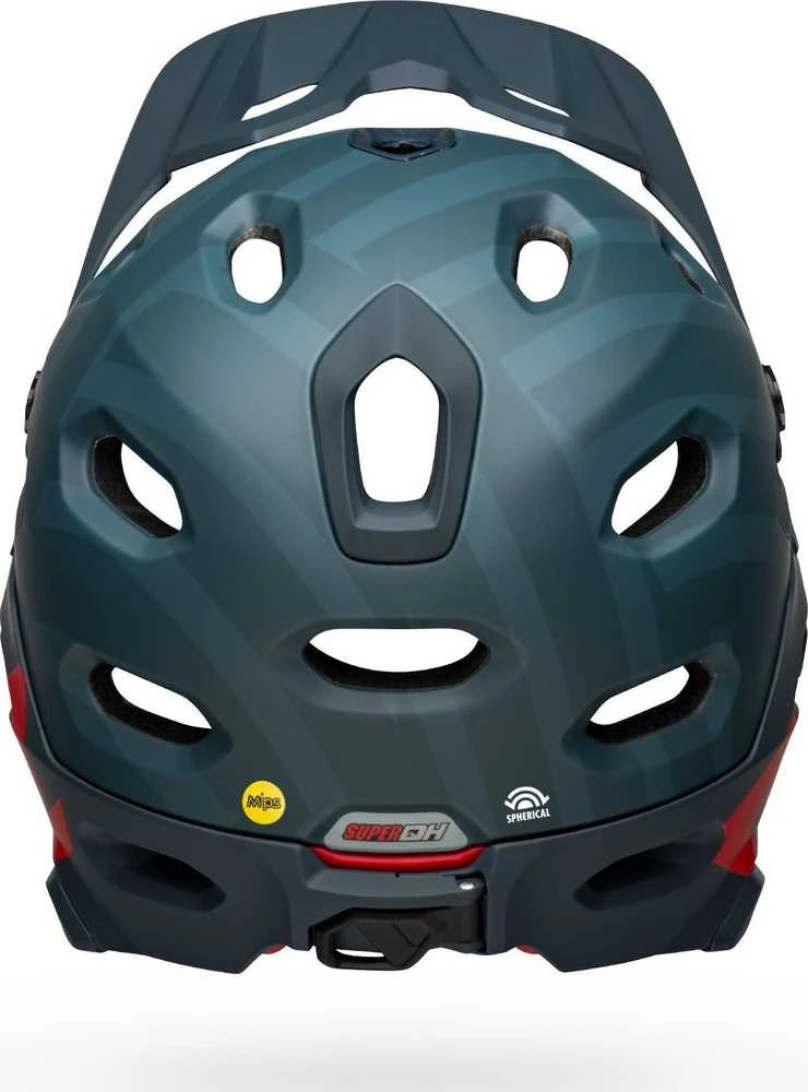 Bell Kask uždaros konstrukcijos BELL SUPER DH MIPS SPHERICAL matinės mėlynos tamsiai raudonos spalvos dydis S (51-55 cm)