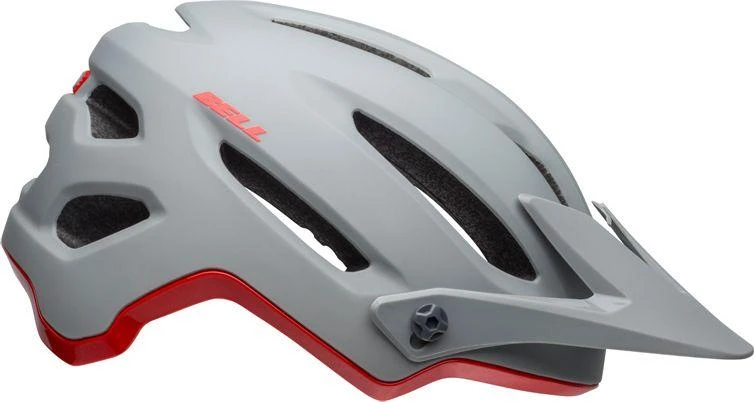 Bell mtb 4Forty Integrated Mips Cliffhanger matinės blizgios pilkos-raudonos spalvos padangos (52–56 cm) (BEL-7101)