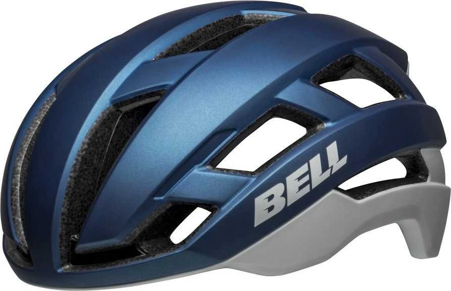 Bell Kask žvyro padangos Falcon XR LED integruotos MIPS matinės mėlynos pilkos rožinės spalvos. S (51-55 cm)