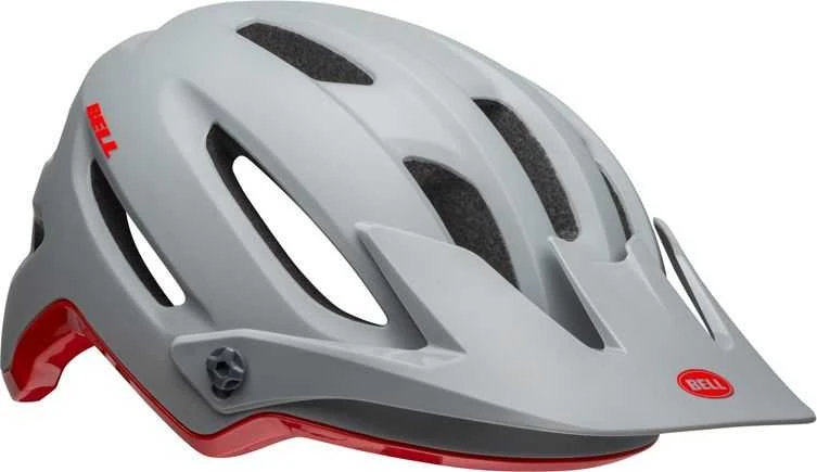 Bell mtb 4Forty Integrated Mips Cliffhanger matinės blizgios pilkos-raudonos spalvos padangos (52–56 cm) (BEL-7101)