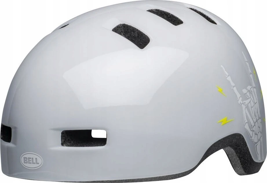 Bell LIL RIPPER balta, ragai raudoni. XS (45–52 cm)