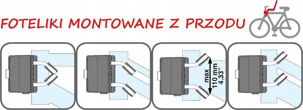 Vaikiška dviračio kėdutė Bellelli, pilka, priekinė
