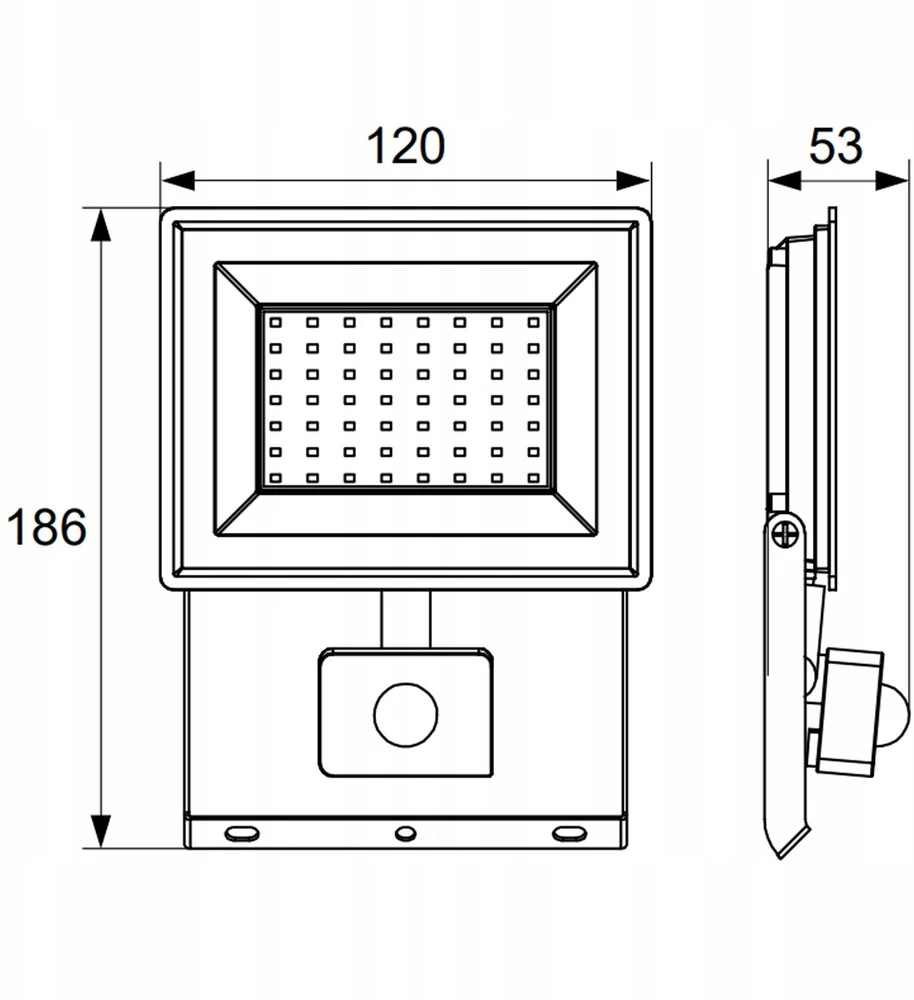Kafler LED SMD prožektorius KASTEL 20W 4000K 1640LM IP65 juodas piro
