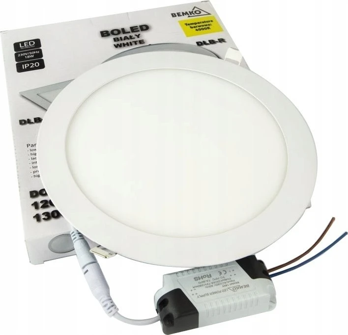 Lubinis šviestuvas Bemko 18W LED įleidžiama panelė, balta, 4000K