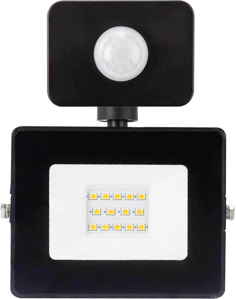 Bemko 10W LED prožektorius su judesio davikliu KASTEL, juodas, 4000K, IP65, 120°