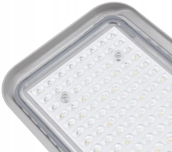 Bemko 100W LED gatvės šviestuvas su šviesos jutikliu JAZMIN, šviesiai pilkas, 4000K, IP65, 140°x70°
