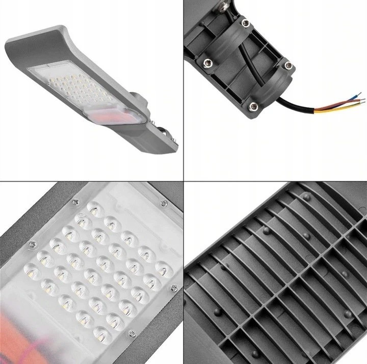 Bemko 150W LED gatvės šviestuvas JAZMIN, šviesiai pilkas, 4000K, IP65, 140°x70°, su šviesos jutikliu