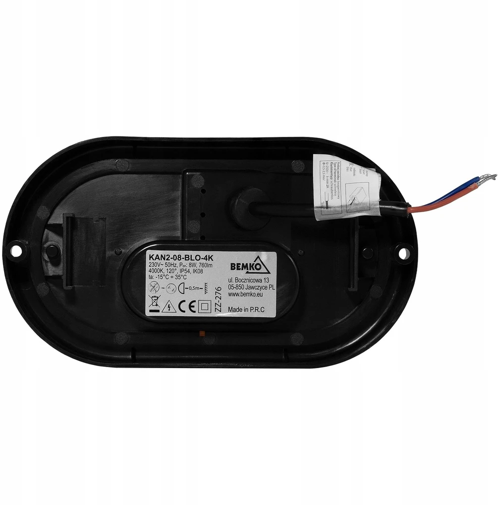 Lubinis šviestuvas Bemko 8W LED plafonas KANLO, juodas, 4000K, IP54, 120°