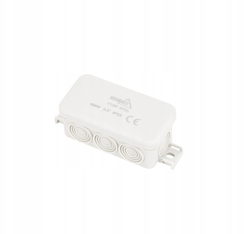 Bemko PUSZKA INSTALACYJNA NATYNKOWA 85x45x37MM IP55 8P JASNOSZARA E04-PI08-IP55