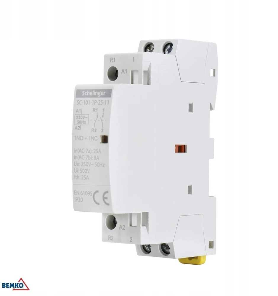 Bemko STYCZNIK MODUŁOWY SC101 1P 25A TYP 11 (1NO+1NC) SCHELINGER A62-SC-101-1P-25-11