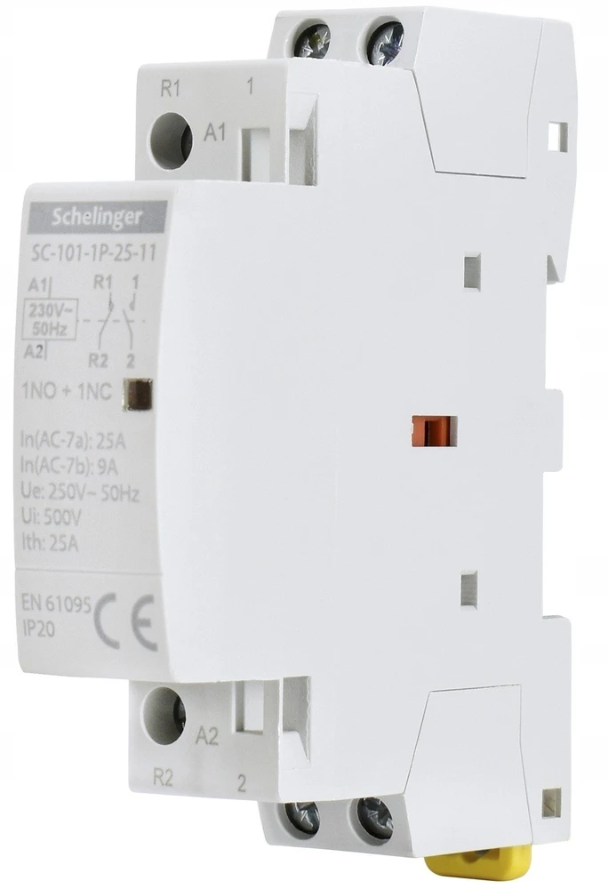 Bemko STYCZNIK MODUŁOWY SC101 1P 25A TYP 11 (1NO+1NC) SCHELINGER A62-SC-101-1P-25-11