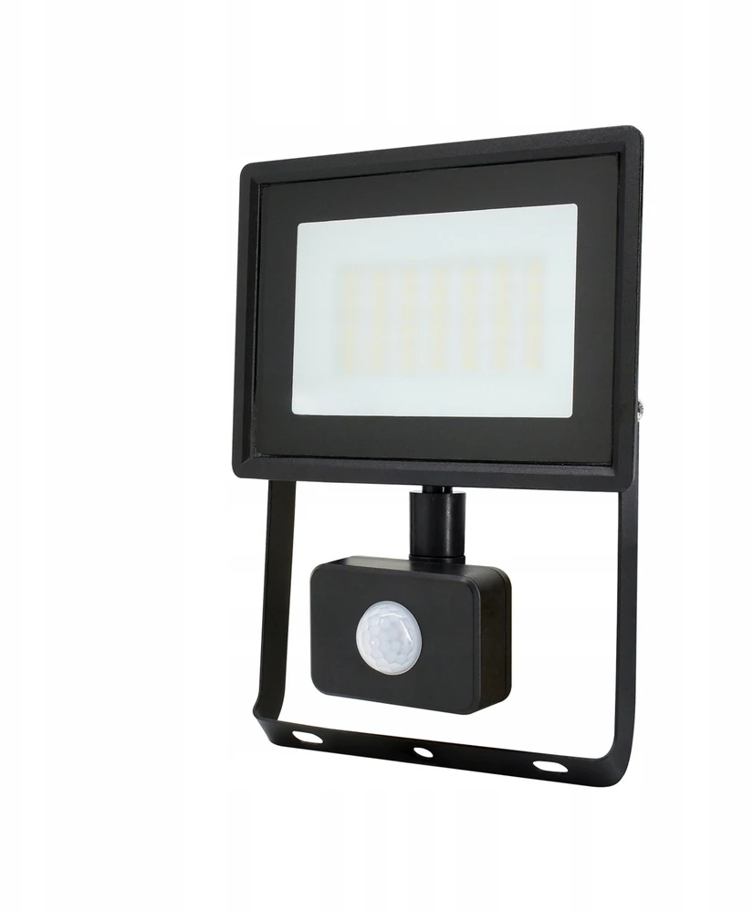 Kafler 30W LED prožektorius KASTEL, juodas, 4000K, IP65, su judesio davikliu