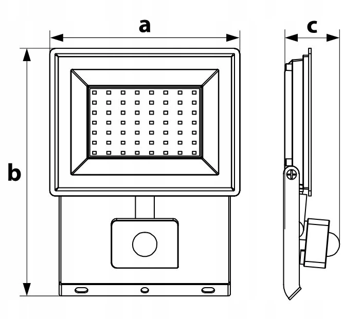 Kafler 30W LED prožektorius KASTEL, juodas, 4000K, IP65, su judesio davikliu