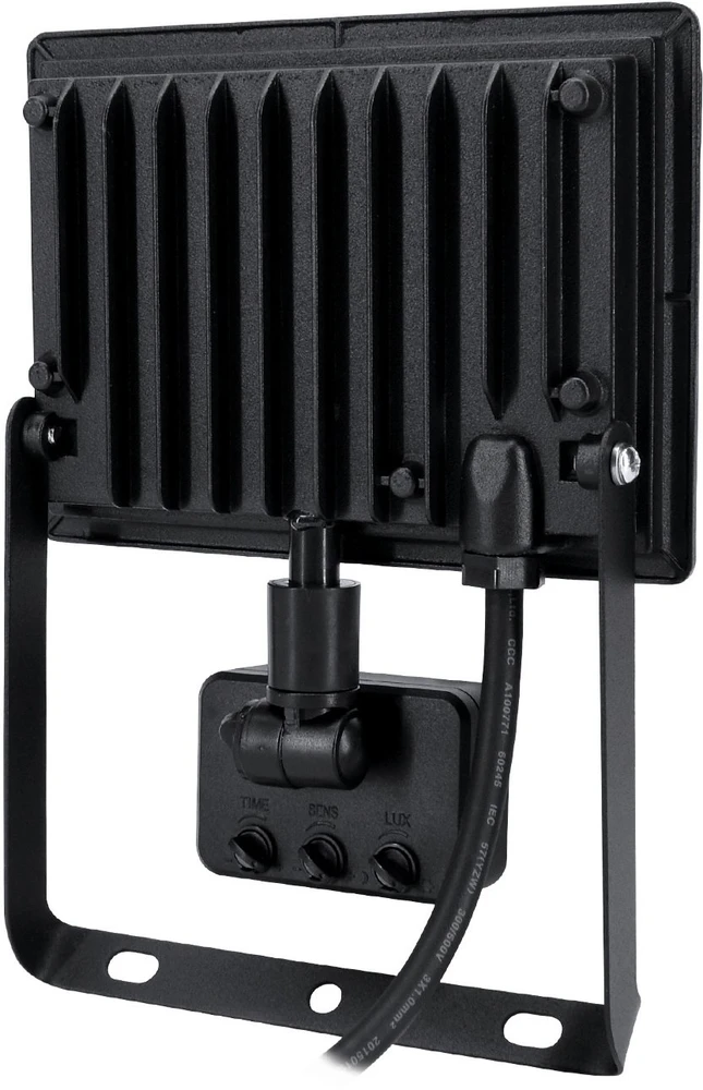 Kafler 30W LED prožektorius KASTEL, juodas, 4000K, IP65, su judesio davikliu