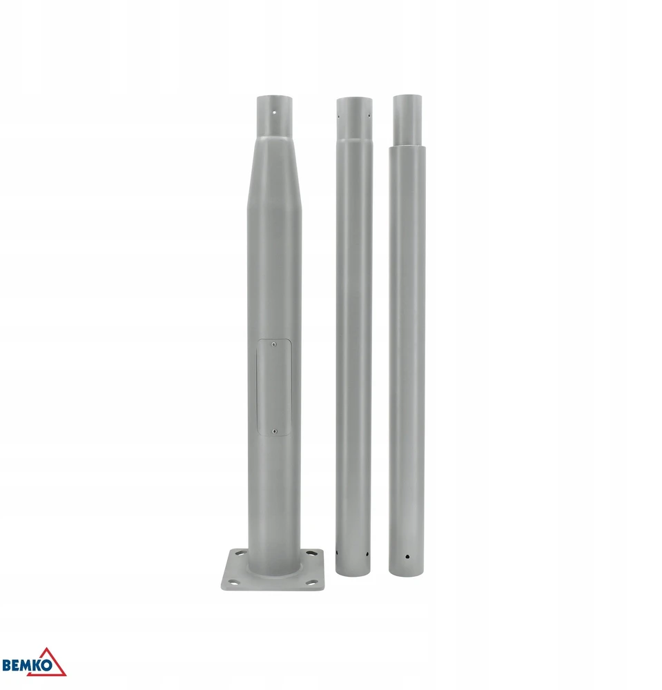 Bemko sulankstomas apšvietimo stulpas, stiebo skersmuo: 60 mm, 3 m pagrindas 160x160 mm, rutulys