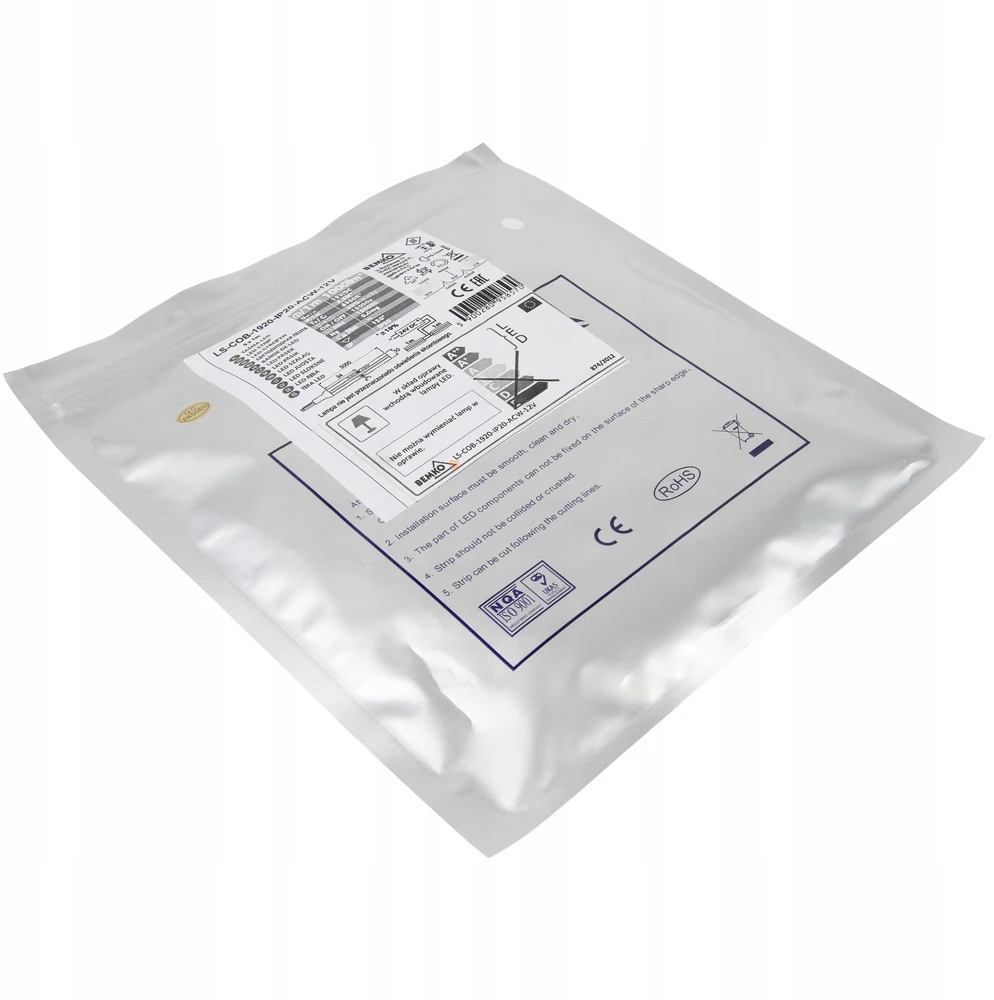 Bemko 12W/m LED COB juosta PREMIUM, 12V, 6500K, 5m ritė