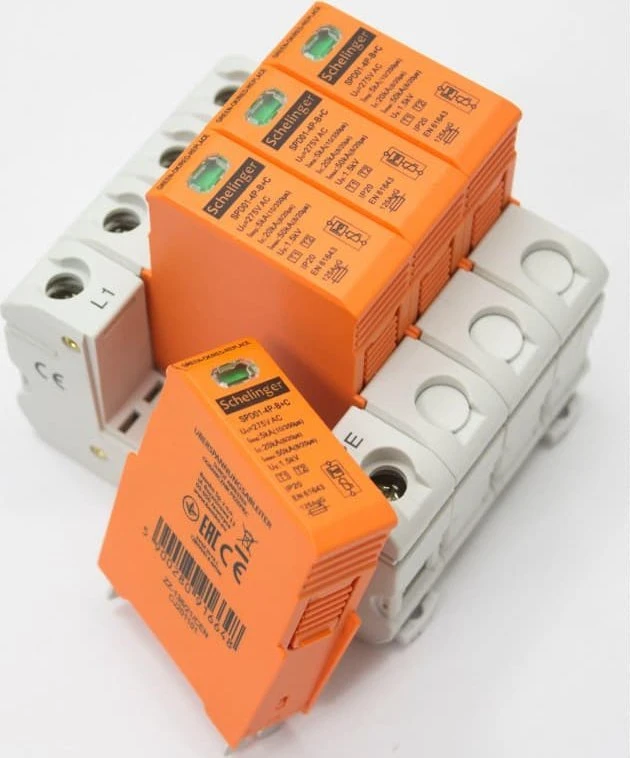 Viršįtampių iškroviklis 4P 5kA(10/350) KLASĖ T1+T2 (B+C) SCHELINGER