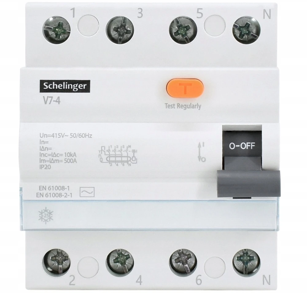AC 4P 25A 30mA diferencialinis grandinės pertraukiklis SCHELINGER