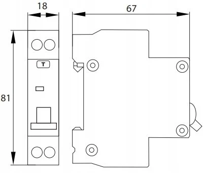 Bemko A08-GKR-AC-B20 Liekamosios srovės grandinės pertraukiklis RCBO 1P B 20A 30mA TIPO AC Schelinger A08-GKR-AC-B20