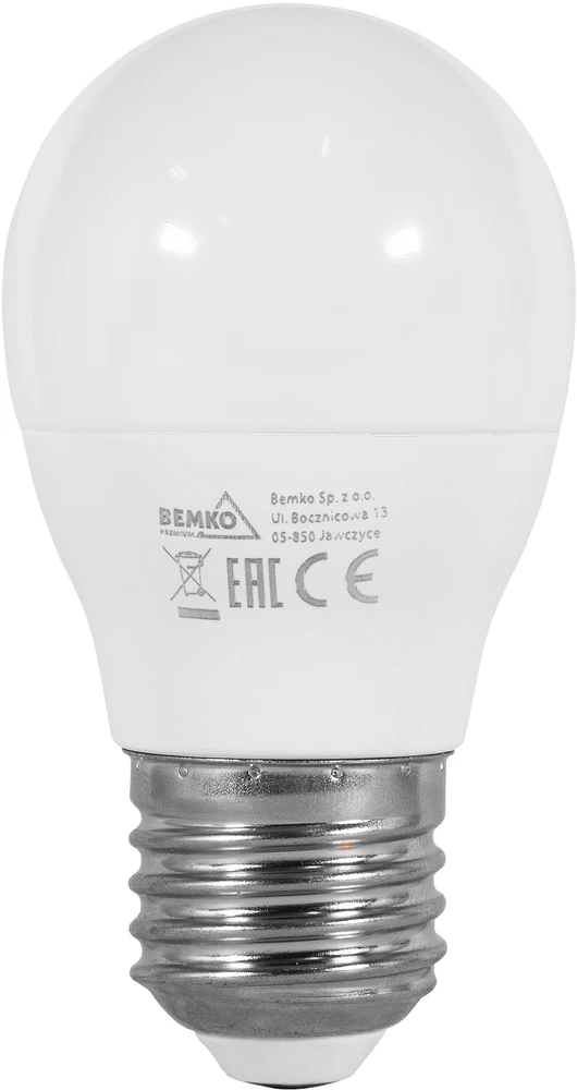 Bemko 7,5W LED lemputė, E27, 6500K, 200°