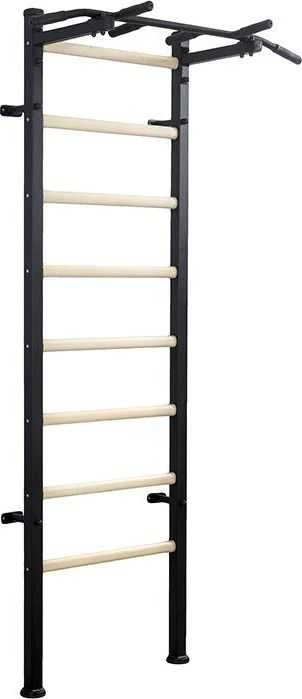 Medinė-metalinė gimnastikos sienelė su metaliniu skersiniu BenchK 311B
