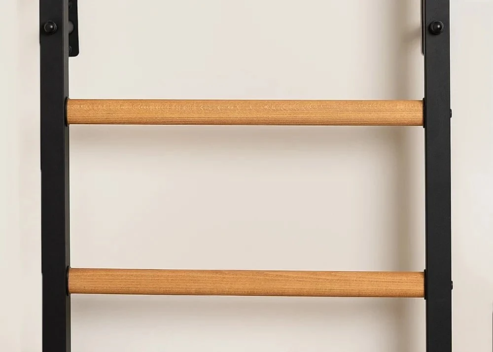 BenchK Gimnastikos laipteliai + metalinis skersinis + lygiagretės + suoliukas juodas