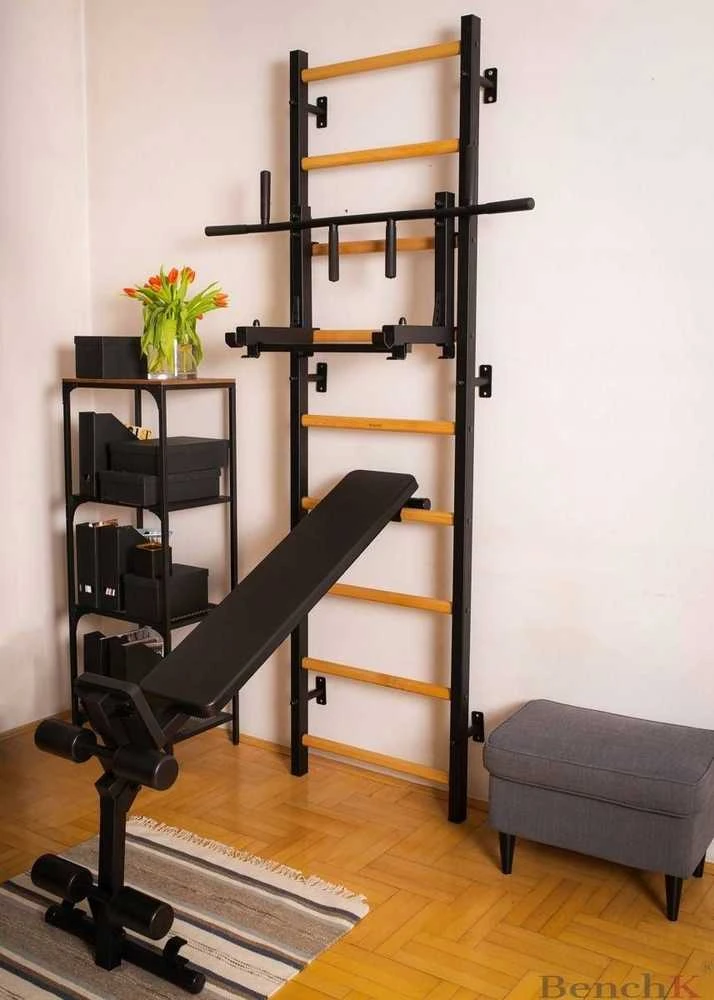 Benchk Gimnastikos kopėčios su skersiniu ir suoleliu