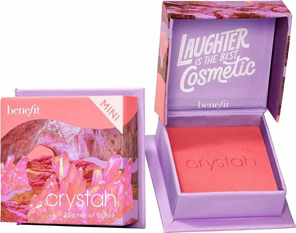 Benefit Crystha Mini Silky-Soft Powder Blush skaistalai, atspalvis: Strawberry Rožinė, 2,5 g