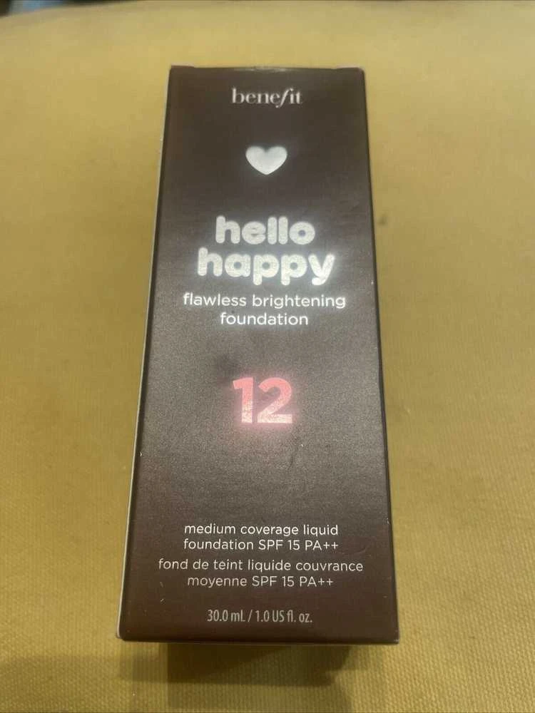 Benefit, Hello Happy, skaistinamasis skystas makiažo pagrindas, 12, Deep Warm, SPF 15, 30 ml