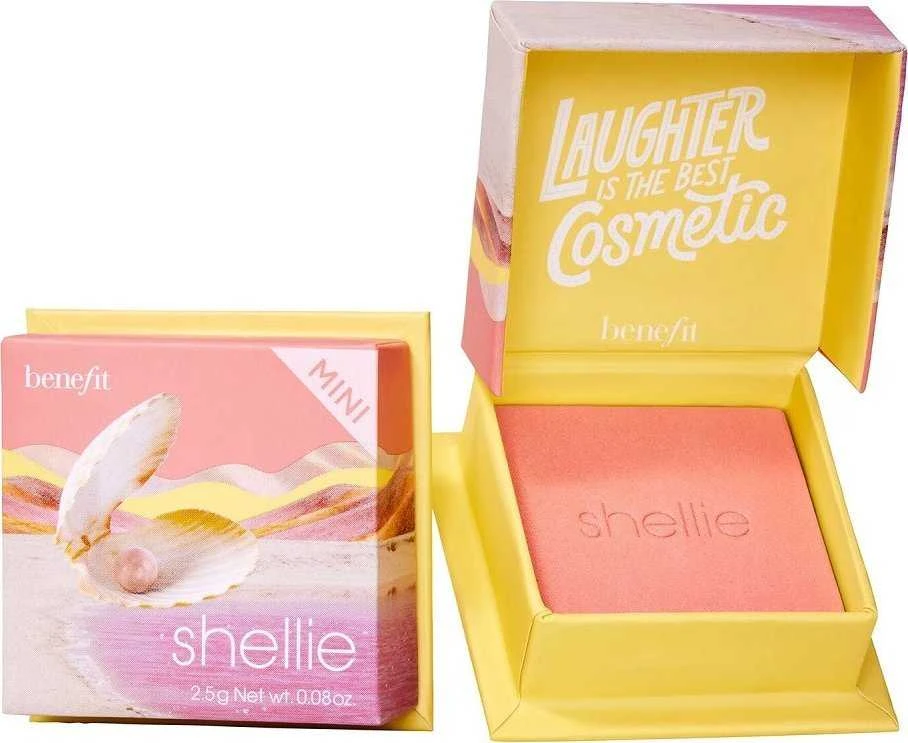 Benefit Shellie Wanderful World Blush Powder Mini šilto rausvo jūros kriauklės atspalvio skaistalai, 2,5 g