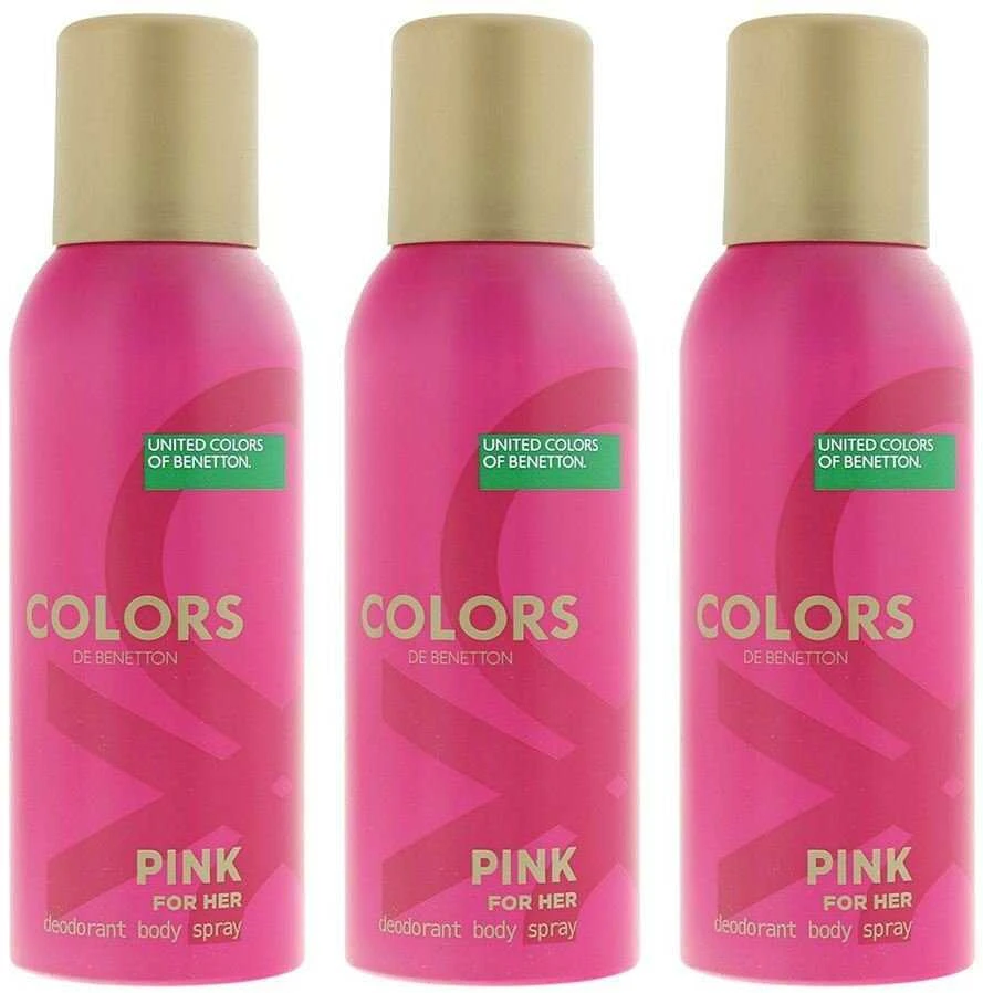 Benetton Colors Rožinė Floral and Fruity Dezodorantas Purškiklis For Women, 150 ml